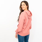 J. Crew Women Pink Hoodie Pockets Drawstring Hood Long Sleeve Top