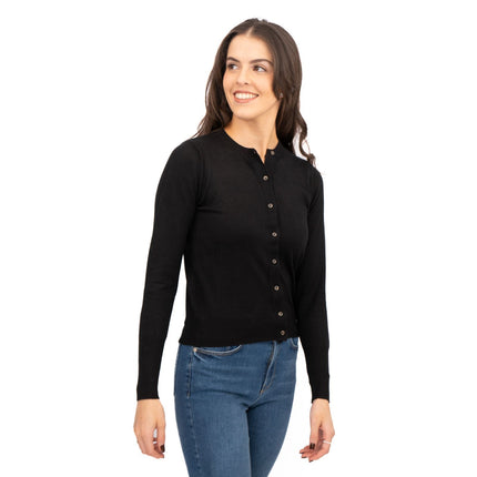 M&S Cardigan Classic Button Up Black
