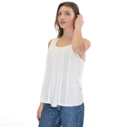 Weird Fish White Chelle Square Neck Jersey Vest Top - Quality Brands Outlet