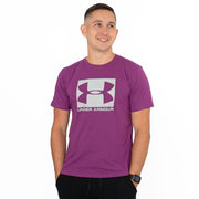 Under Armour Men Logo Print Sportstyle Purple Short Sleeve T-shirt