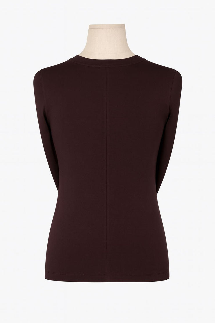 Brady V - Neck Tops Plum Long Sleeve - Quality Brands Outlet