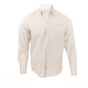 Carhartt WIP Men Duffield Beige Pinstriped Long Sleeve Shirts with Button-Down Collar - Round Hem - Quality Brands Outlet