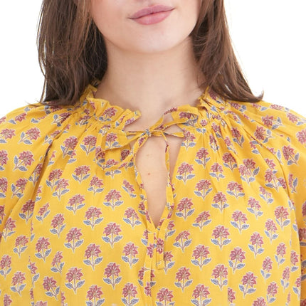 Joules Yellow Melissa Blouse Short Sleeve - Quality Brands Outlet