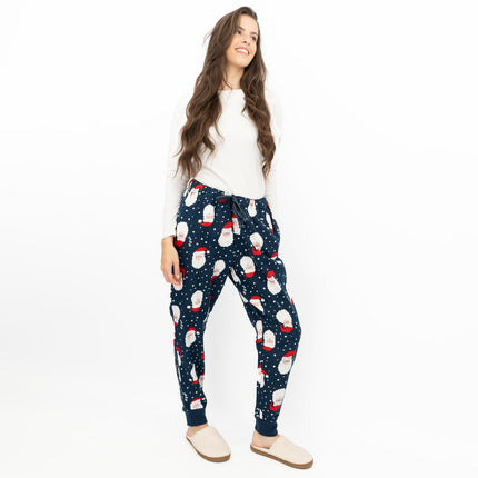Old Navy Gap Womens Navy Santa Head Christmas Jogger Style Pyjama Bottoms Elasticated Waist Trousers-Quality Brands Outlet-