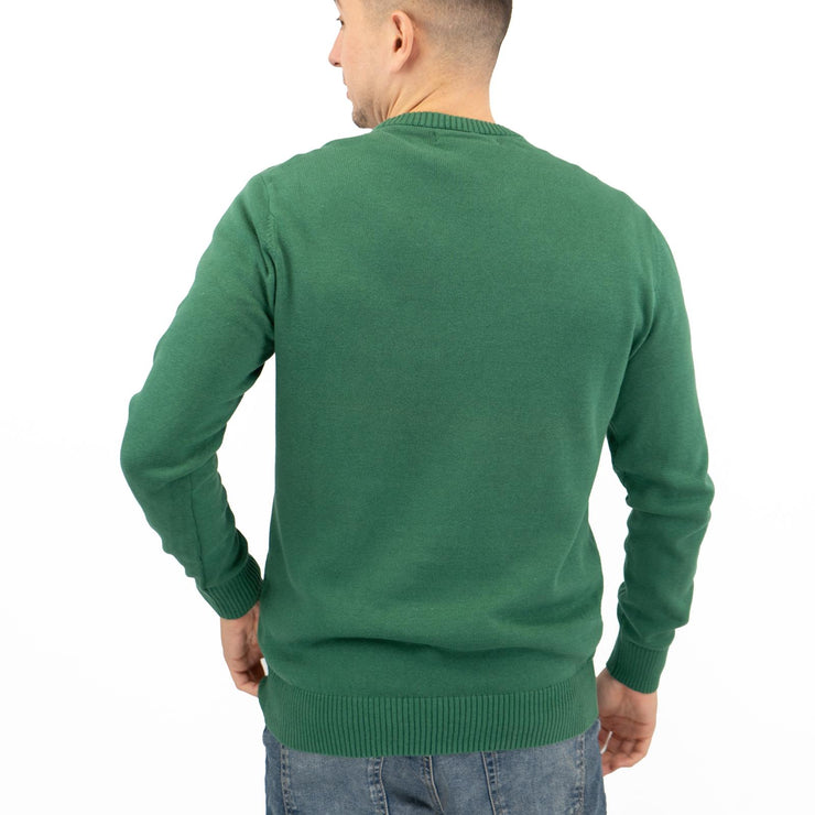 Crew Clothing Mens Rib Knitted Jumper Long Sleeve Emerald Green