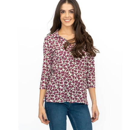 Seasalt Pink Wavecrest Blouse 3/4 Sleeve Tops-Quality Brands Outlet-