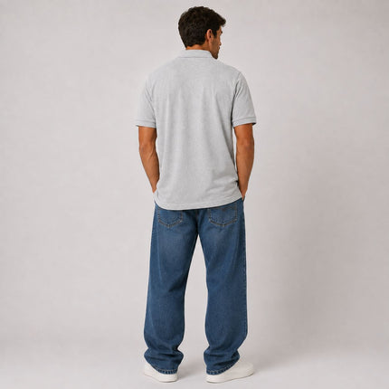 Mens Polos Short Sleeve Premium Brand Light Grey Polo Shirts