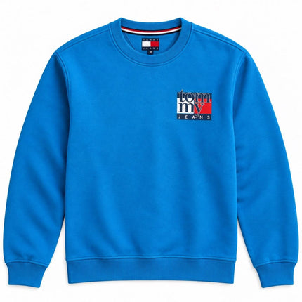 Mens Sweatshirts Classic Logo Print Long Sleeve Tops | Turquoise Blue-Quality Brands Outlet-