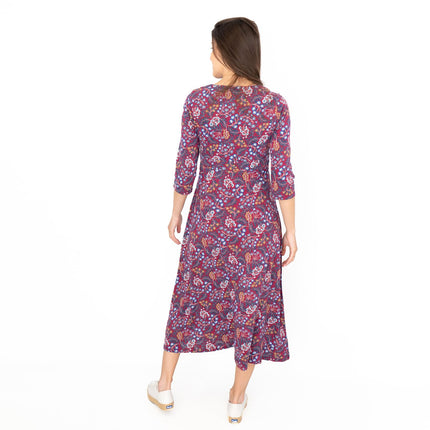 Seasalt Red Floral Chacewater Jersey Midi Dress-Quality Brands Outlet-