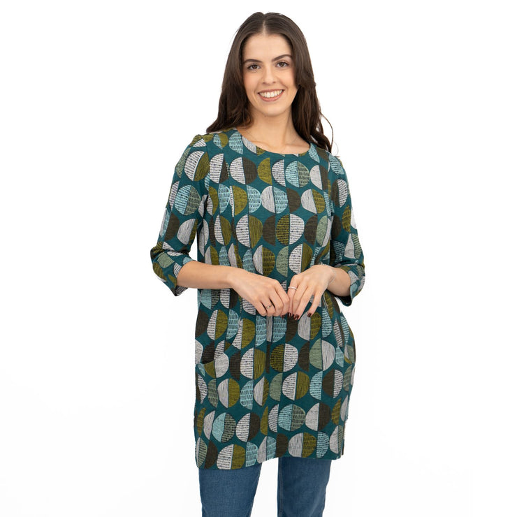 Seasalt Tunic Shore Foraging Longline Top Cotton 3/4 Sleeve - Quality Brands Outlet