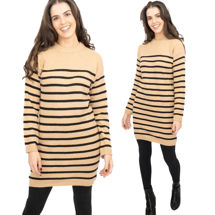 Nobodys Child Beige Striped Jumper Dress - Quality Brands Outlet