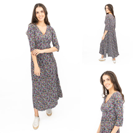 Seasalt Maggie Maxi Dress Navy Floral Moor Maritime-Quality Brands Outlet-