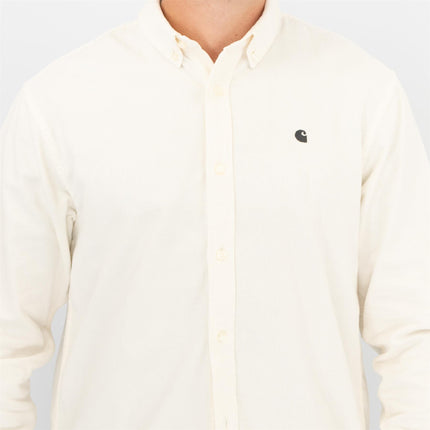 Premium Brand Shirt Ivory Fine Cord Long Sleeve-Quality Brands Outlet-