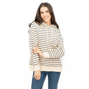 M&S Womens Striped Longline Hoodie Pure Cotton - Quality Brands Outlet