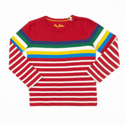 Mini Boden Boys Red Stripe T-Shirt Long Sleeve Tops