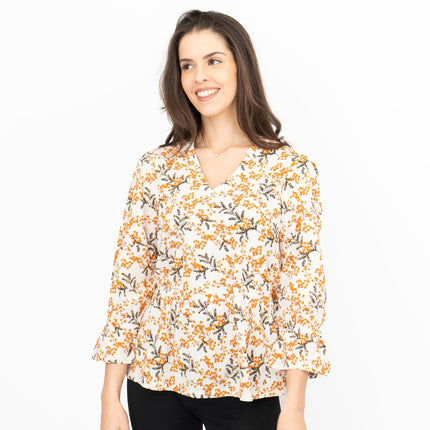 Seasalt Womens Fountain Peplum Top Mimosa Chalk-Quality Brands Outlet-
