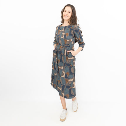 Seasalt Cloudscape Abstract Print Midi Dress-Quality Brands Outlet-