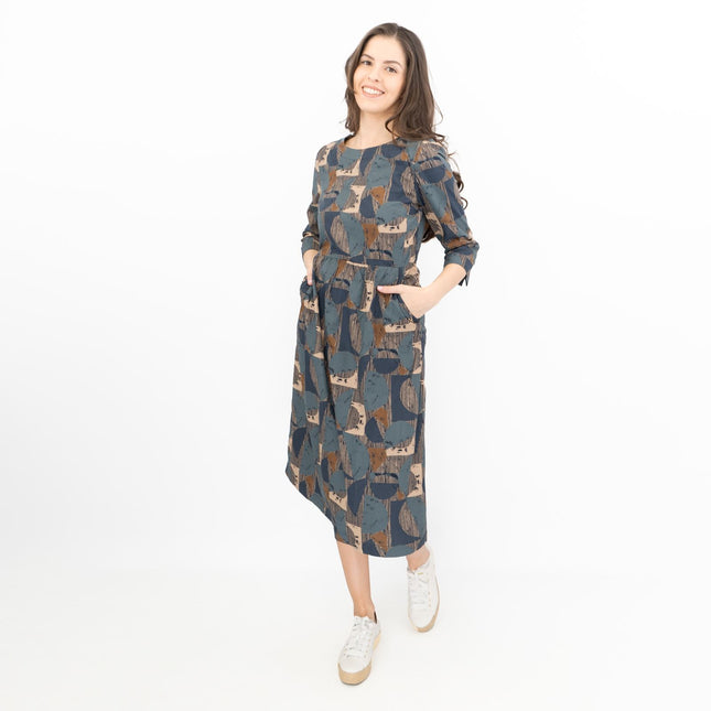 Seasalt Cloudscape Abstract Print Midi Dress-Quality Brands Outlet-