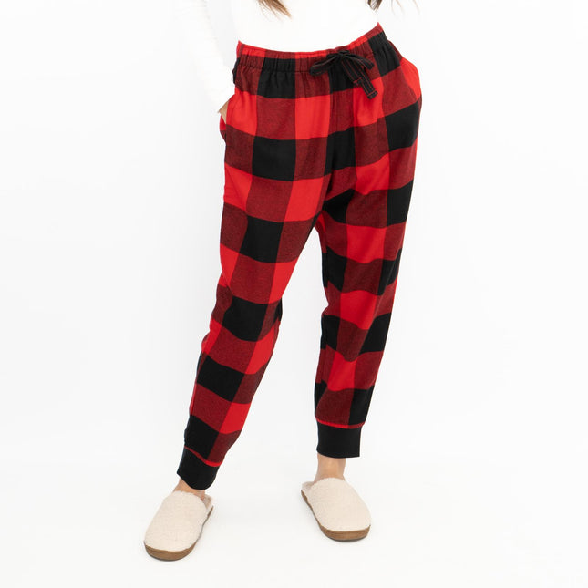 Old Navy Gap Womens Red Tartan Jogger Style Pyjama Bottoms Elasticated Waist PJ Trousers-Quality Brands Outlet-