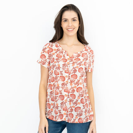 Seasalt Womens Spring Window Top Scallop Floral Chalk-Quality Brands Outlet-