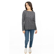 Crew Clothing Womens Navy Top Ultimate Breton Stripe Stars - Quality Brands Outlet