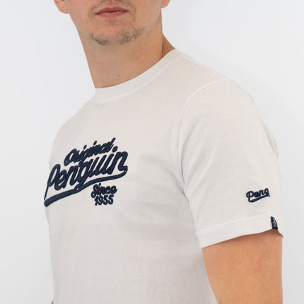 Original Penguin T-shirt Short Sleeve Embroidered White-Quality Brands Outlet-