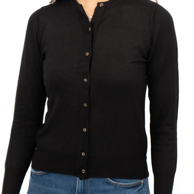 M&S Cardigan Classic Button Up Black-Quality Brands Outlet-
