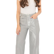 M&S Silver Metallic Wide Leg Jeans