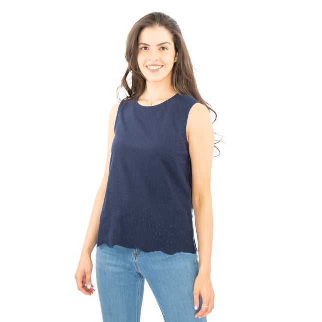 White Stuff Silvia Cut Out Top Navy-Quality Brands Outlet-