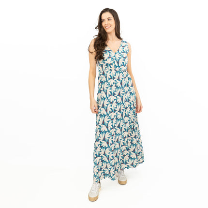 Seasalt Womens Polmanter Floral Blue Jersey Dress-Quality Brands Outlet-