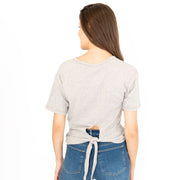 True Religion Womens Grey Top Short Sleeve Cropped