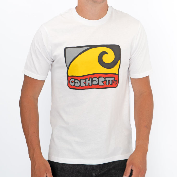 Carhartt WIP Mens Fibo White Short Sleeve T-shirt