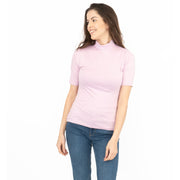 Karen Millen Lilac Short Sleeve Jersey Funnel Neck Top