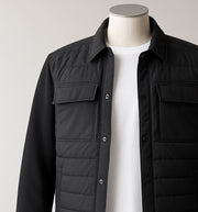 M&S Mens Autograph Black Quilted Jacket - Quality Brands Outlet