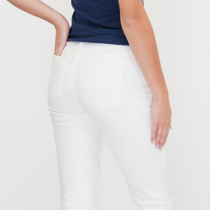 M&S Crop Slim Leg Jeans White-Quality Brands Outlet-