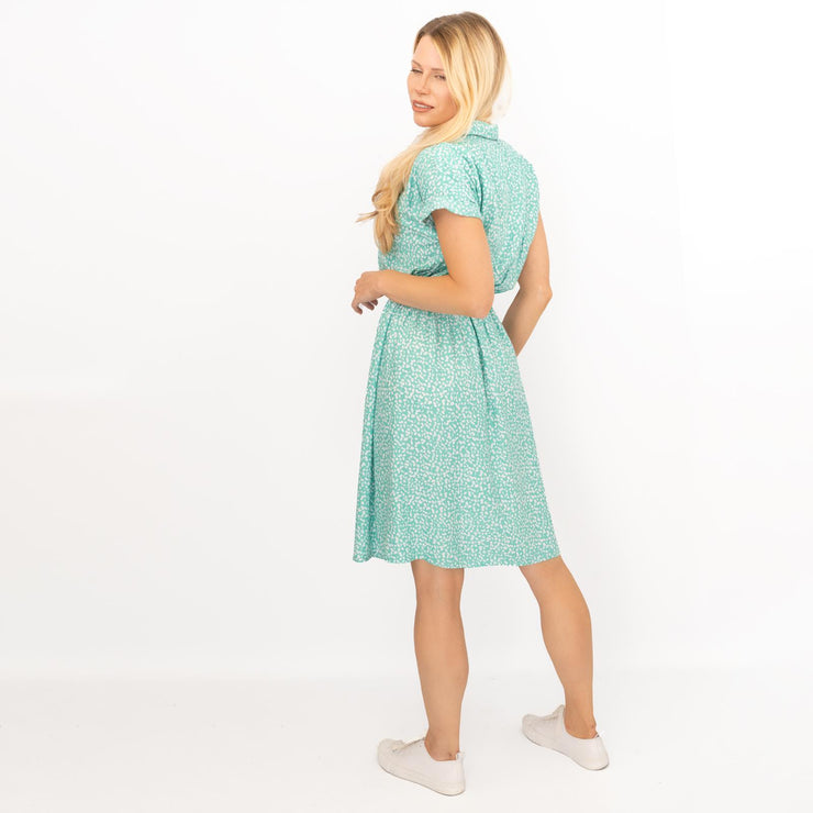 Joules Anne Aqua Green Tie Waist Relaxed Fit Dress - Quality Brands Outlet