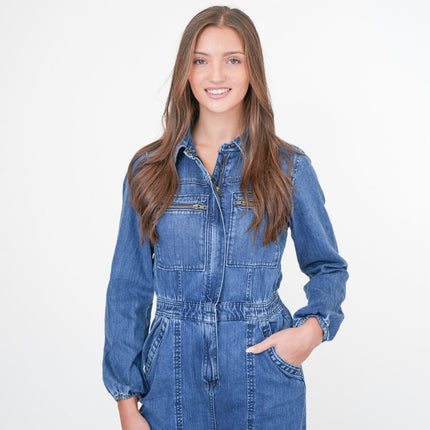 M&S Denim Blue Utility Jumpsuits-Quality Brands Outlet-