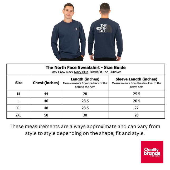 The North Face Mens Crew Navy Blue Sweatshirt-Quality Brands Outlet-