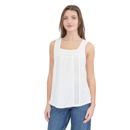 Weird Fish White Chelle Square Neck Jersey Vest Top - Quality Brands Outlet