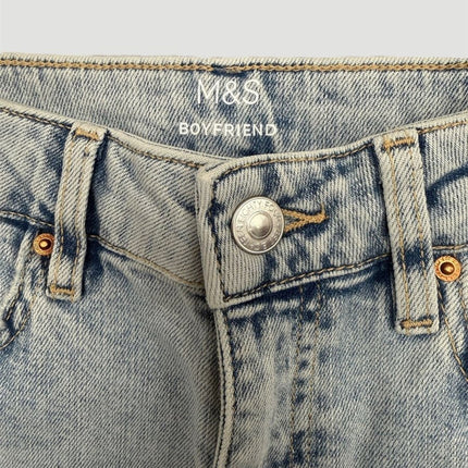 M&S Boyfriend Ankle Grazer Jean Light Indigo Relaxed Fit Casual Denim - Quality Brands Outlet
