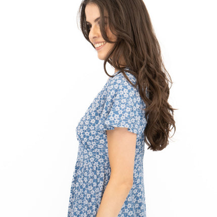 Seasalt Blue Chateaux Dress Floral Flower Net Whirl-Quality Brands Outlet-