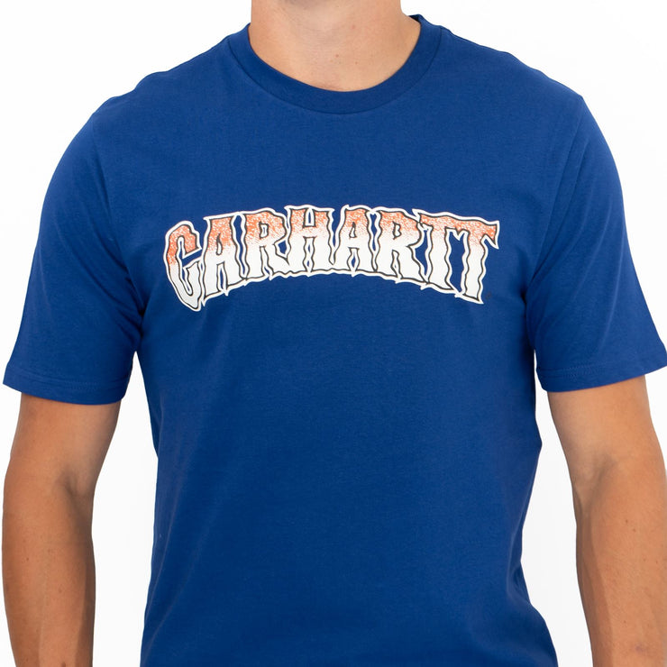 Carhartt WIP Mens Slow Script Blue Cotton T-shirt