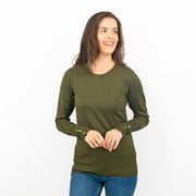 Dorothy Perkins Olive Green Long Sleeve Lightweight Jumpers Crew Neck Tops