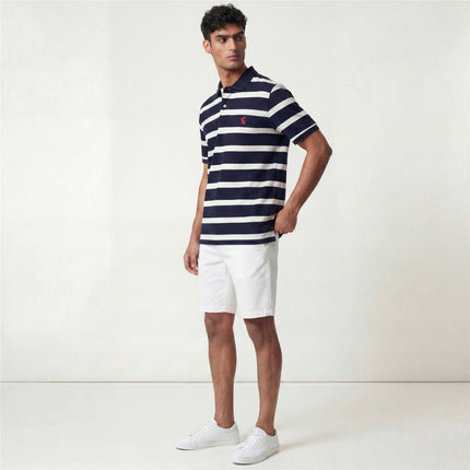 Joules Woody Striped Polo Shirt Pink Short Sleeve - Quality Brands Outlet