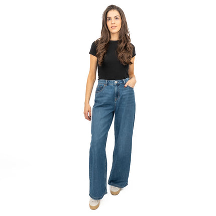 M&S Slouchy Wide Leg Jeans Medium Indigo Denim - Quality Brands Outlet