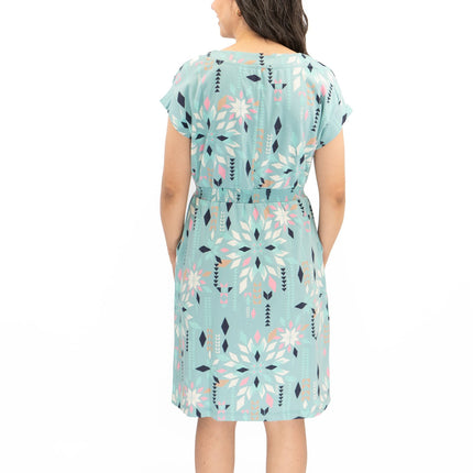 White Stuff Teal Blue Penny Cotton Jersey Dress-Quality Brands Outlet-