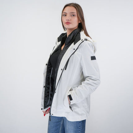 3-in-1 Waterproof Ski Jacket White with Detachable Insert-Quality Brands Outlet-