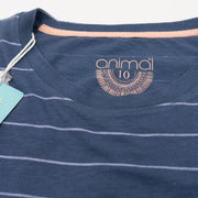 Animal Blue Stripe Short Sleeve Casual T-Shirt Jersey Tops - Quality Brands Outlet