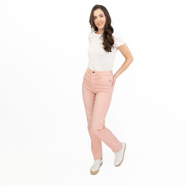 M&S Full Length Straight Leg Light Pink Denim Trousers-Quality Brands Outlet-