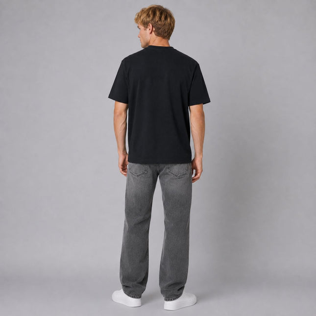 Mens T-Shirts Premium Brand Short Sleeve Heavyweight – Black
